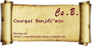 Csurgai Benjámin névjegykártya